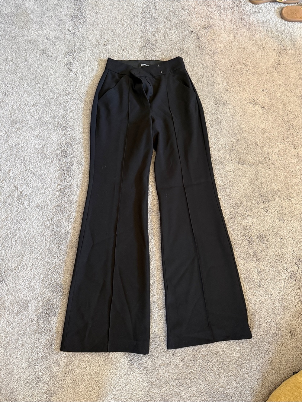 Express Black Boot-Cut Flare Dress Pants